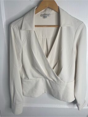 Club Monaco White Wrap Blouse